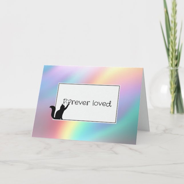 Carte Pastel Rainbow Kitty Animal perte de sympathie (Devant)