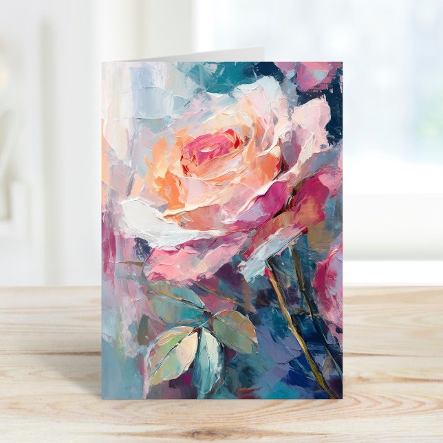 Carte Pastel Rose Peinture Abstraite moderne (Créateur téléchargé)