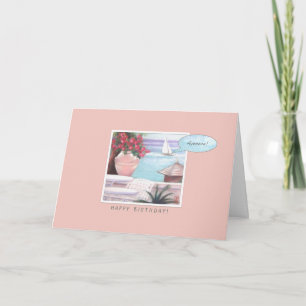 Carte Pastel Sea & Sailboat Joyeux anniversaire sur rose