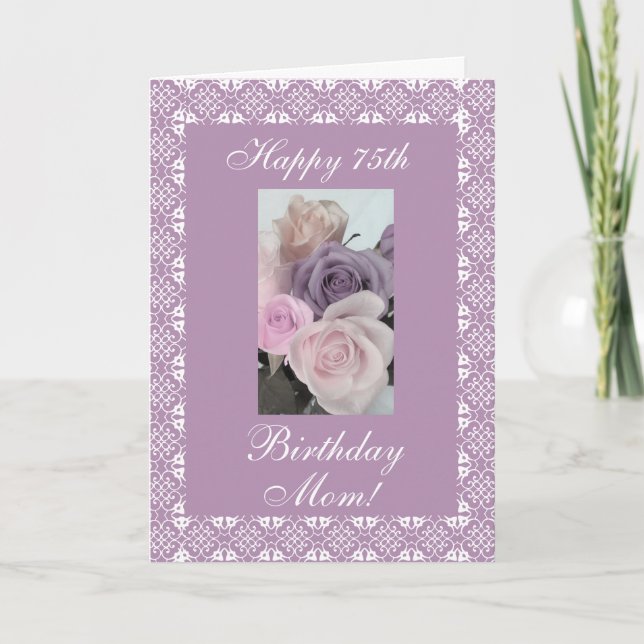 Carte Pastels rose d'anniversaire de la mère (Devant)
