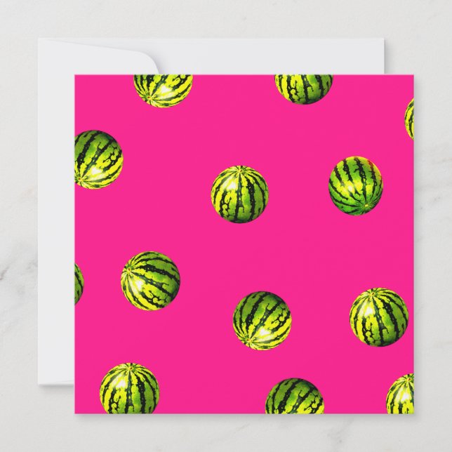 Carte pastèque rose motif (Devant)