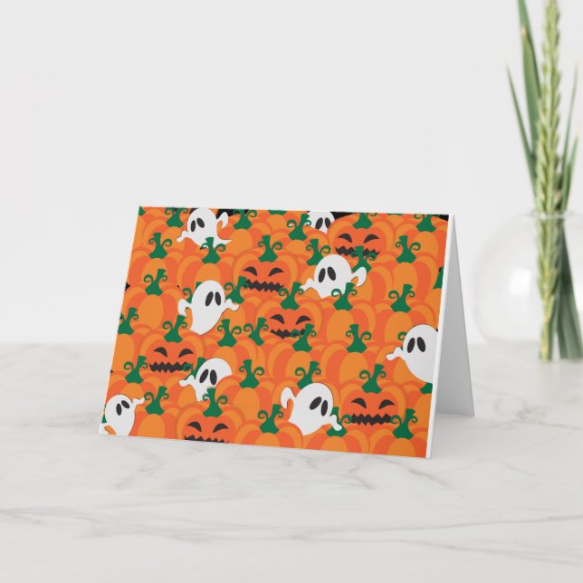 Carte Patch Citrouille Haunted Halloween Ghosts (Devant)
