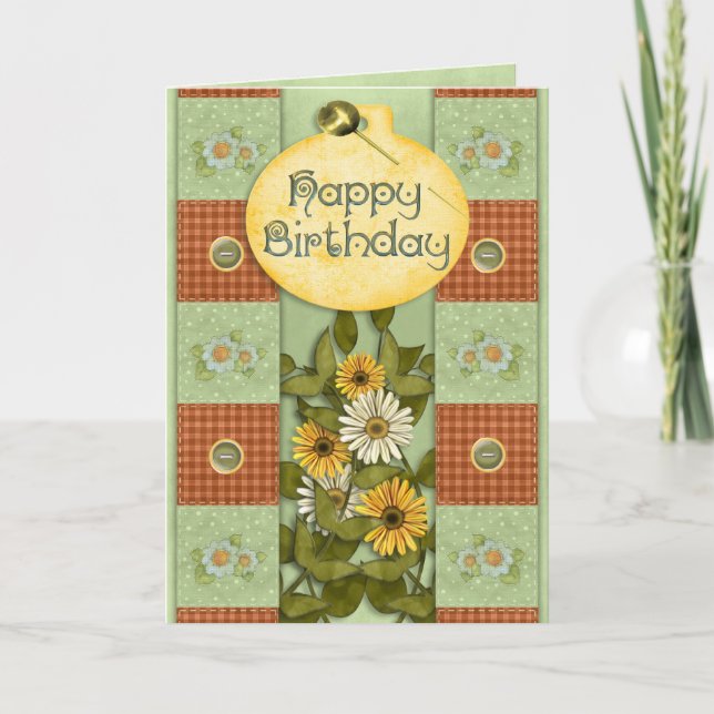 Carte Patchwork Floral (Devant)