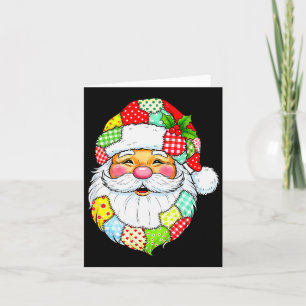 Carte Patchwork Noël Père Noël Vintage Hommes Femmes