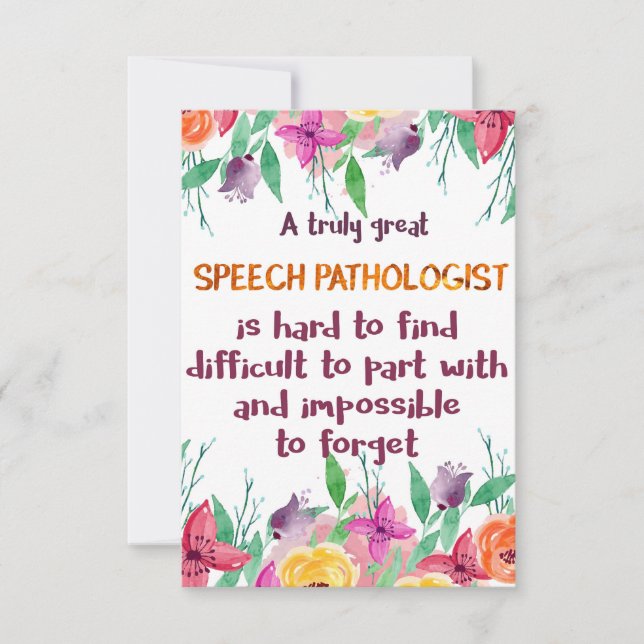 Carte Pathologiste de la parole École de don Langue Thér (Devant)