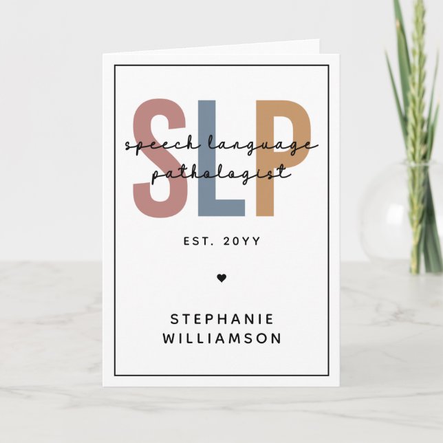 Carte Pathologiste du langage SLP personnalisé (Devant)
