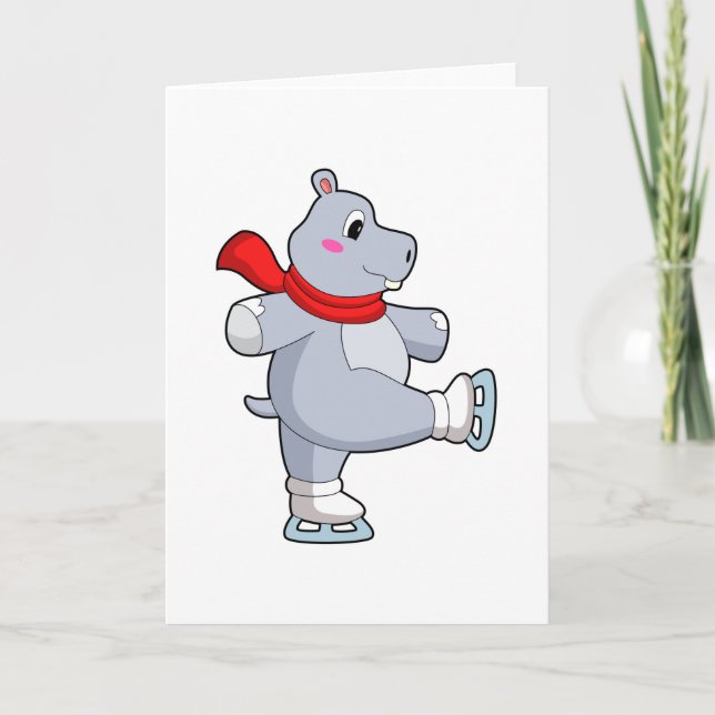 Carte Patinage artistique sur glace Patins à glace Hippo (Devant)