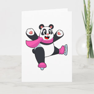 Carte Patineur sur glace Panda patins à glace