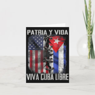 Carte Patria Y Vida Viva Cuba Libre Patriotique Rétro US