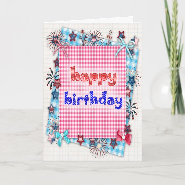 Carte Patriotic birthday (Devant)