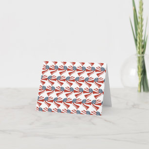 Carte Patriotic Stars Stripes Freedom Flag Hearts 4th of