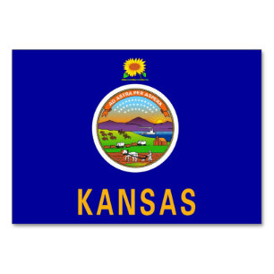 Carte patriotique avec Drapeau du Kansas