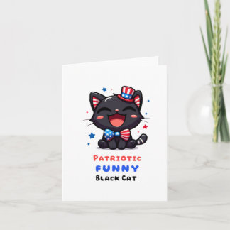 Carte Patriotique Funny Black Cat