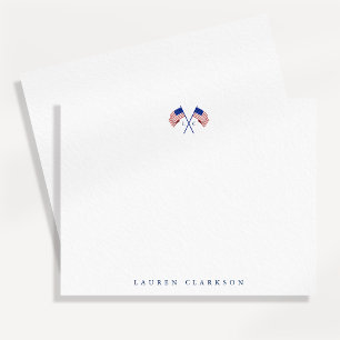 Carte patriotique minimaliste monogramme du drapea