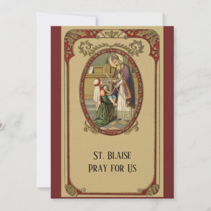 Carte Patron catholique Saint-Blaise Saint-Throat Maladi