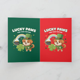 Carte "Patte Chanceuse Saint-Patrick Chiot"