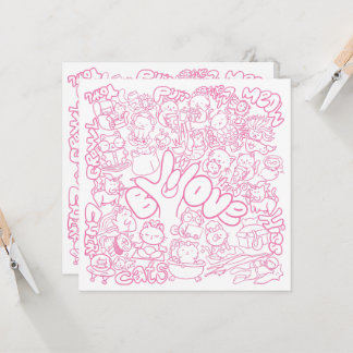 Carte Patten de chat mignonne avec signe ASL ILY - ASL D