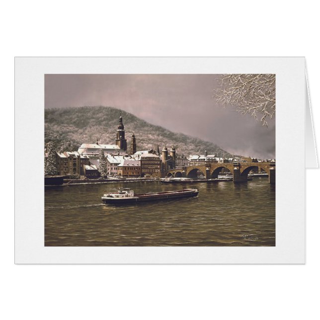 Carte Paul McGehee "Hiver à Heidelberg" (Devant Horizontal)