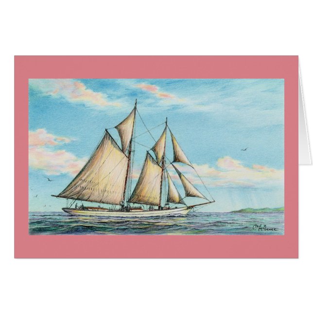 Carte Paul McGehee "Schooner Jamaïcain" (Devant Horizontal)