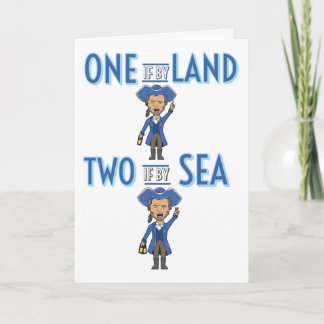 Carte Paul Revere "One if by land Two if by Sea"