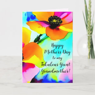 Carte Pavot brillant Grande grand-mère Custom Fête des M