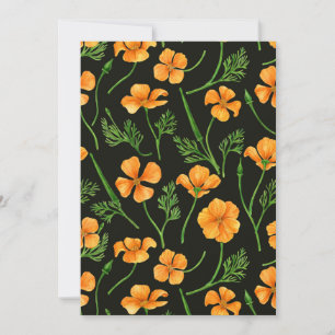 Carte Pavot de Californie, fleurs d'été, orange wil