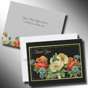 Carte Pavot et Merci de fleurs de Cornouailles