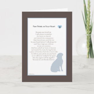 Carte Paw Prints On Your Heart sympathy
