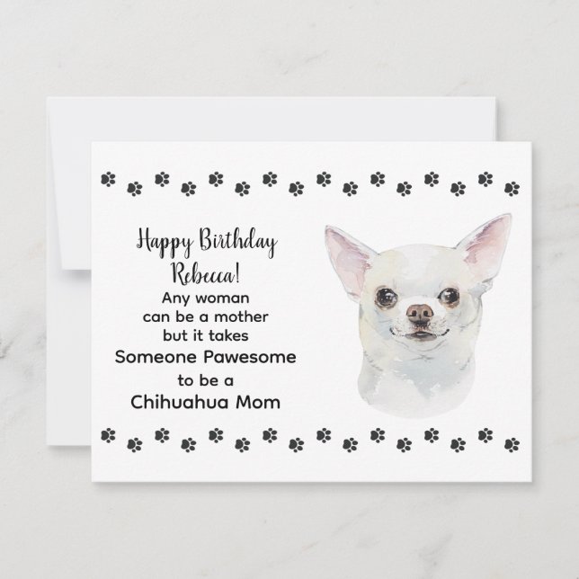 Carte Pawesome Meilleur Chihuahua Chien Maman Joyeux Ann (Devant)