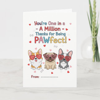 Carte Pawfect Teacher Corgi Valentine Card