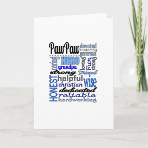 Carte Pawpaw Fête des pères forte loyale grand-père Papa