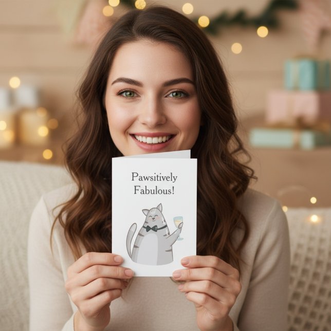 Carte Pawsitively Fabulous Funny Cat Greeting (Créateur téléchargé)