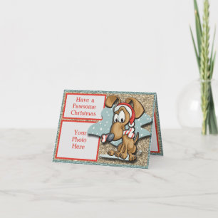 Carte Pawsome Chien de vacances demi-carte de pliage