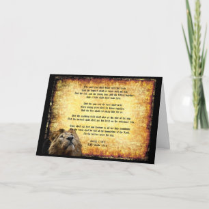 Carte Pax Christos, Lion avec Ésaïe 11:6-9
