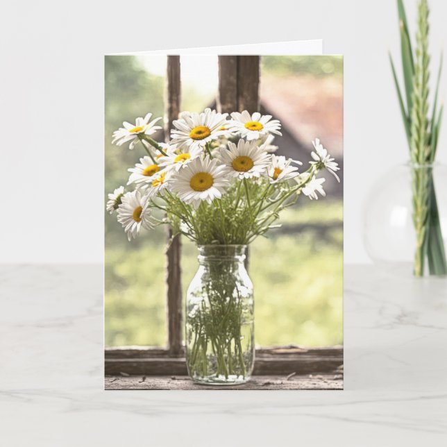 Carte Pays Anniversaire Daisy Bouquet (Devant)