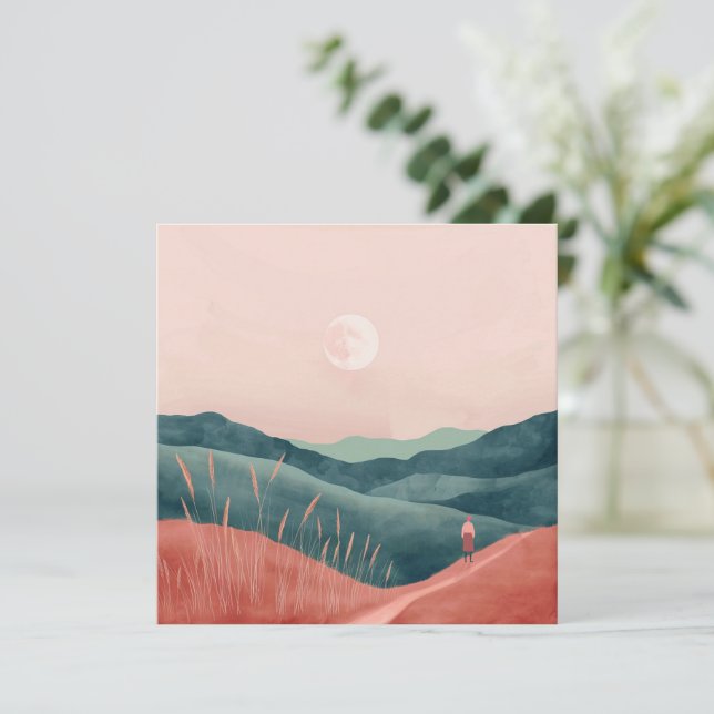 Carte Paysage Abstrait de Boho (7) (Debout devant)