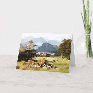 CARTE PAYSAGE AGRICOLE ET MONTAGNE BIEN ÉLÉGÉ