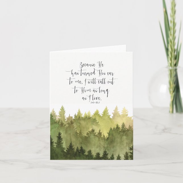 Carte Paysage aquarelle avec écriture biblique (Devant)