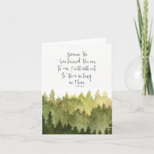 Carte Paysage aquarelle avec écriture biblique