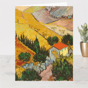 Carte Paysage avec maison et laboureur Vincent van Gogh 