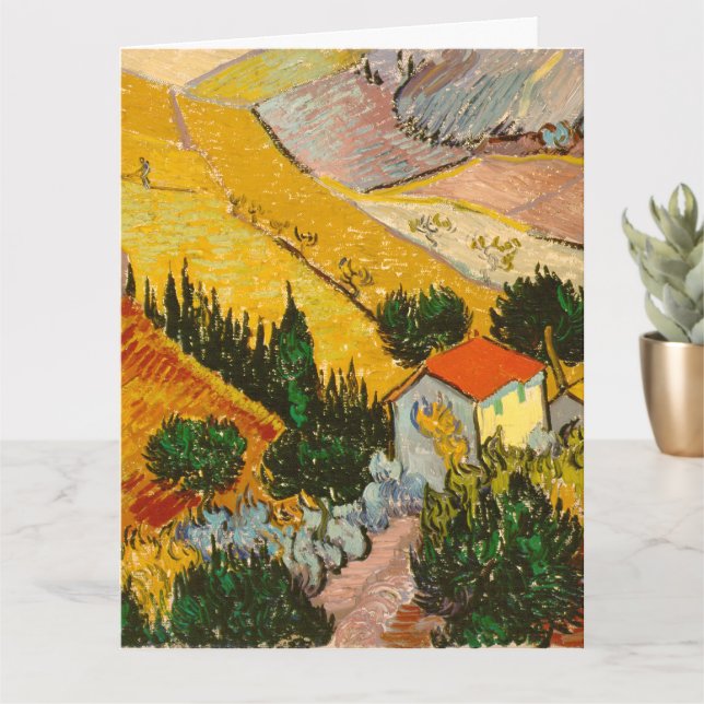 Carte Paysage avec maison et laboureurVincent van Gogh  (Petite plante)