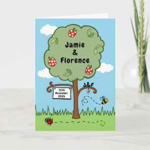 Carte Paysage de jardin avec pommier pour mariage