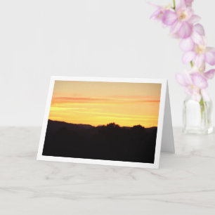 Carte Paysage de silhouette de coucher de soleil orange
