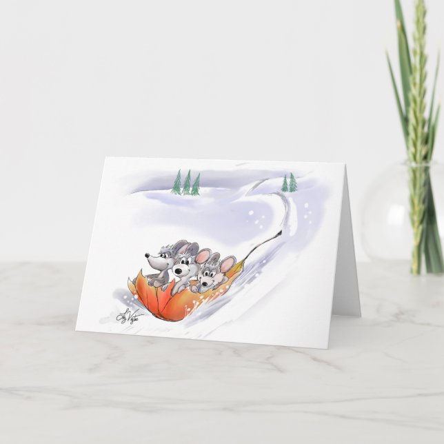 Carte Paysage De Vacances D'Hiver De Mic, Mac Et M (Devant)