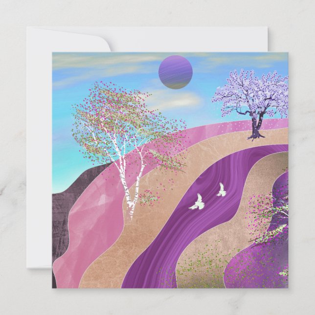 Carte Paysage des fleurs du printemps (Devant)