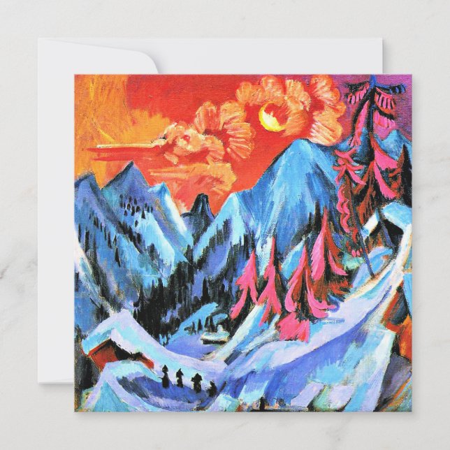 Carte Paysage d'hiver au clair de lune par Ernst Kirchne (Devant)