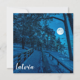 Carte Paysage d'hiver avec pinède enneigée