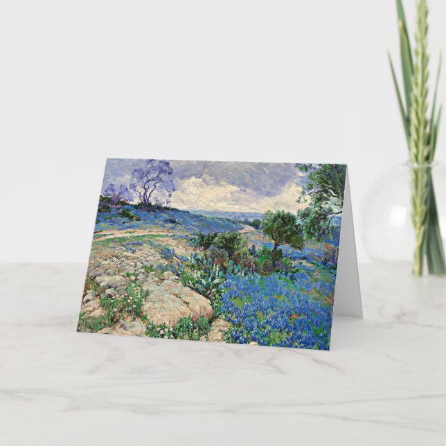 Carte Paysage du Texas avec Bluebonnets, art (Devant)