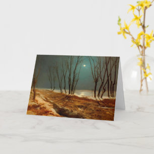 Carte Paysage en hiver au clair de lune, Art
