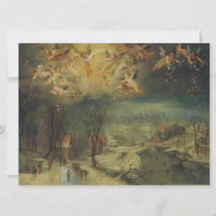 Carte Paysage hivernal Avec Les Villageois Rassembler Le